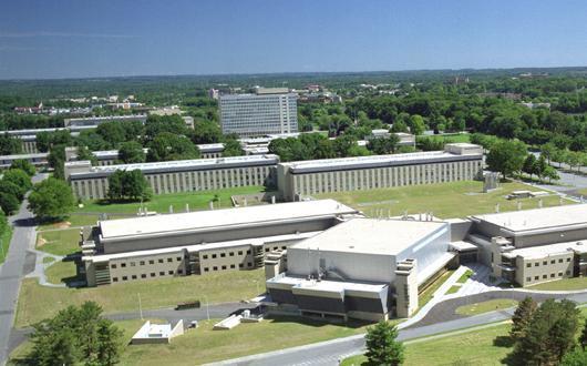 vista de las oficinas del NIST en Gaithersburg, MD